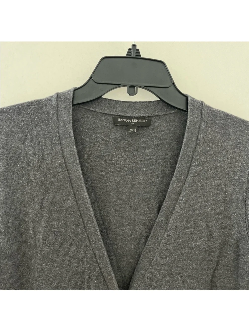 Banana Republic Charcoal Open-Front Pocket Cardigan Sweater